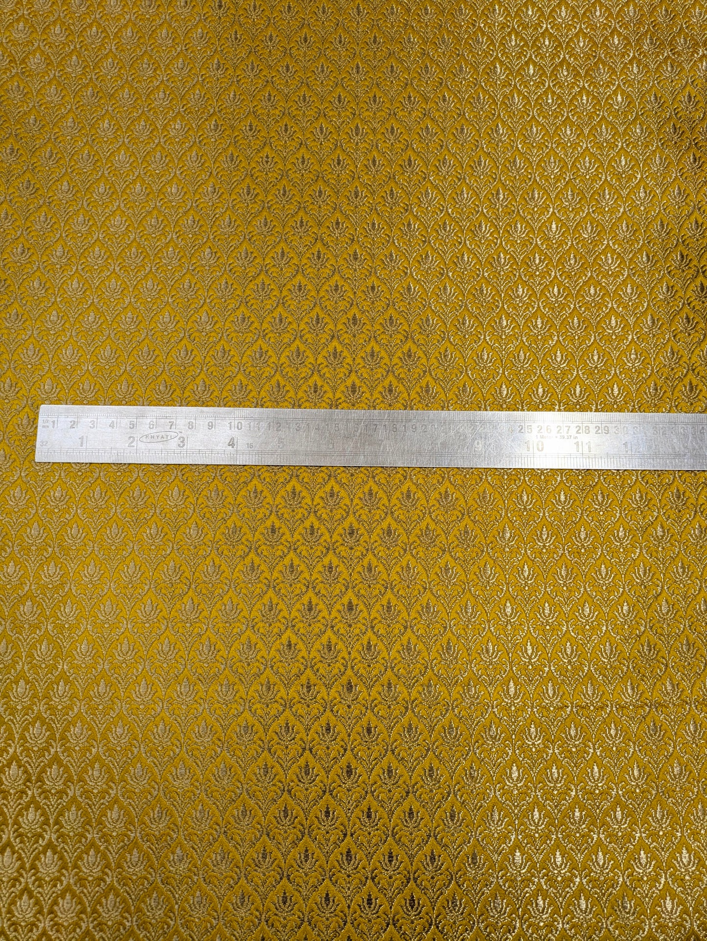 Brocade fabric Yellow Gold Jacquard Damask Rayon Silk brocade Fabric Wedding Bridal High Grade Designer fabric by the yard Material NFAF71