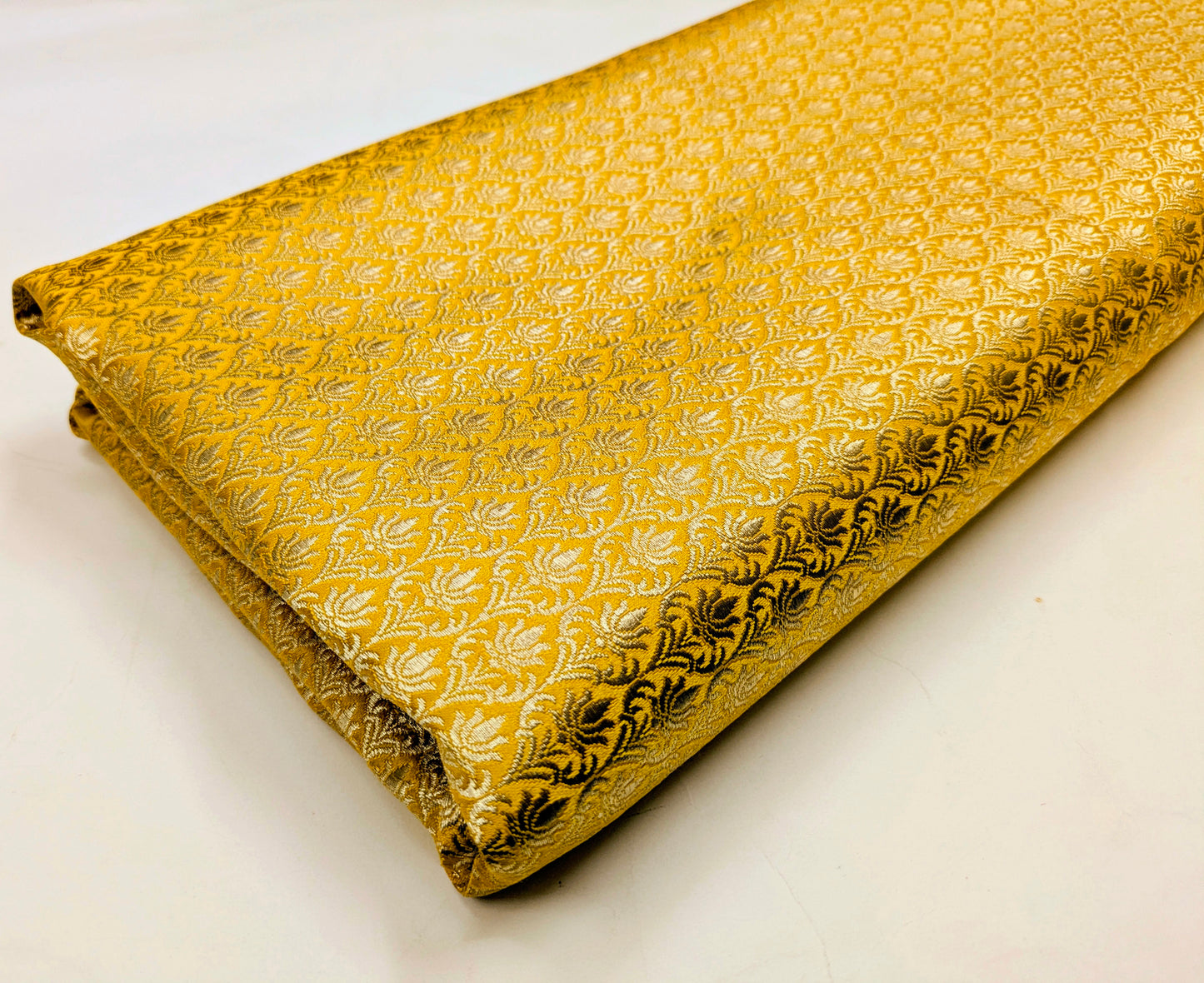 Brocade fabric Yellow Gold Jacquard Damask Rayon Silk brocade Fabric Wedding Bridal High Grade Designer fabric by the yard Material NFAF71