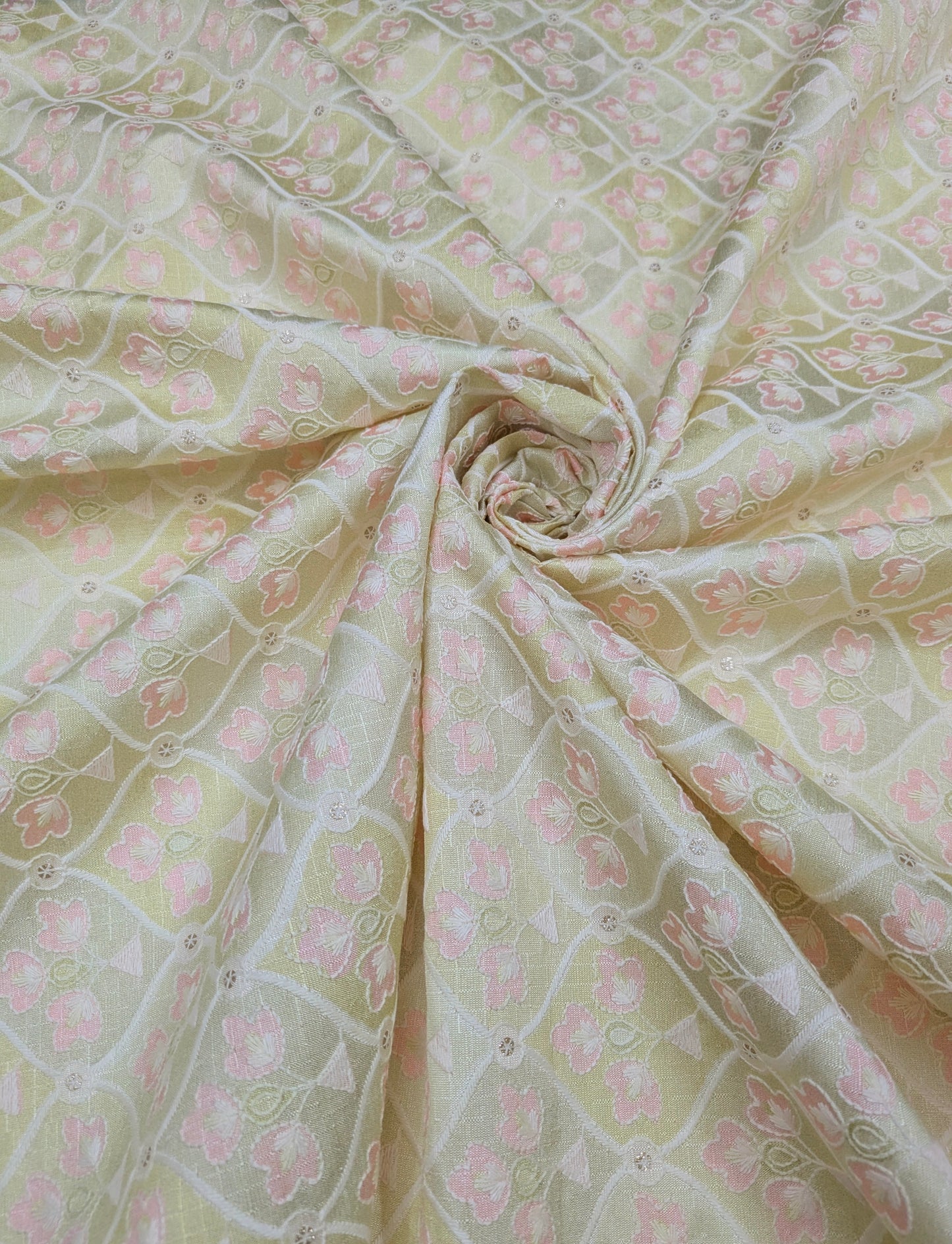 Green embroidered fabric, Wedding inspiration, Embroidery design, Royal fabric, Royal fabric, Fashion fabric, Thread embroidery - NFAF807