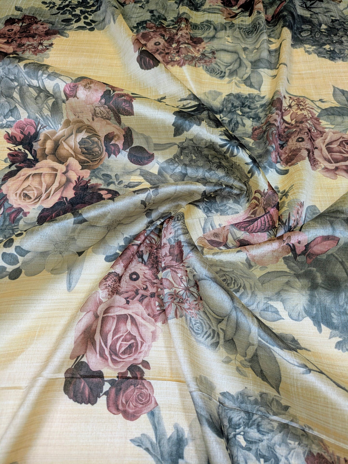 Printed Fabric Tussar rayon silk Fabric Wedding dress Silk Floral Lehenga fabric Printed fabric Summer Dress fabric Dupatta Fabric