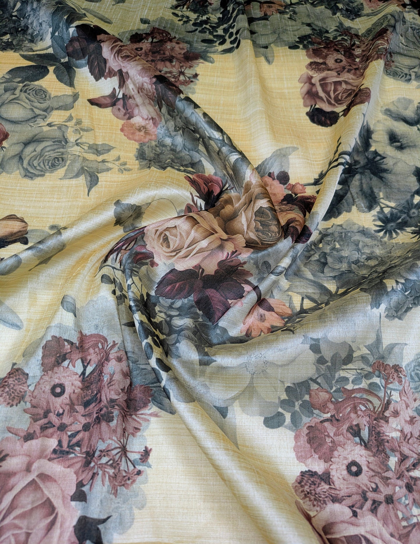Printed Fabric Tussar rayon silk Fabric Wedding dress Silk Floral Lehenga fabric Printed fabric Summer Dress fabric Dupatta Fabric