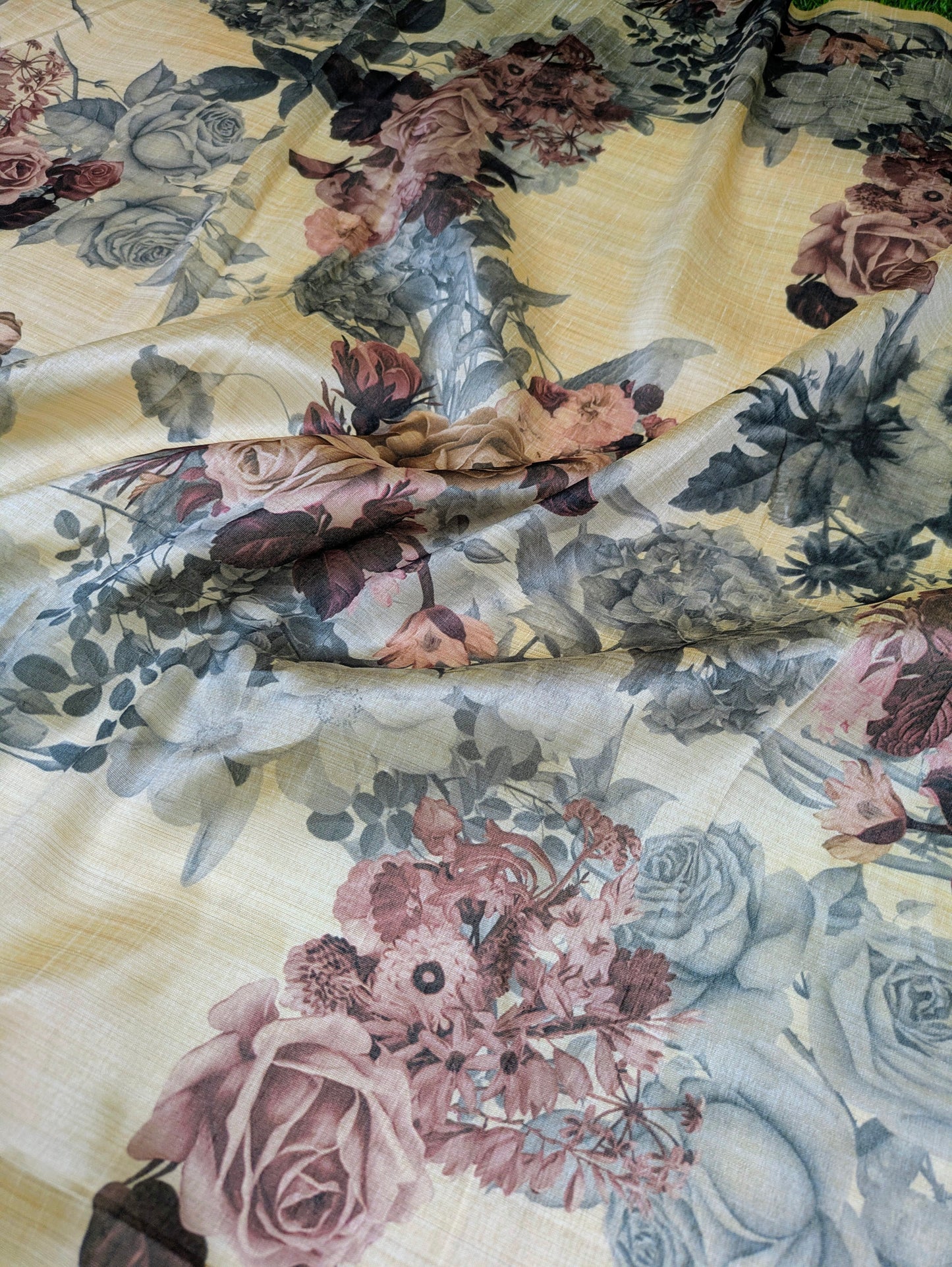 Printed Fabric Tussar rayon silk Fabric Wedding dress Silk Floral Lehenga fabric Printed fabric Summer Dress fabric Dupatta Fabric