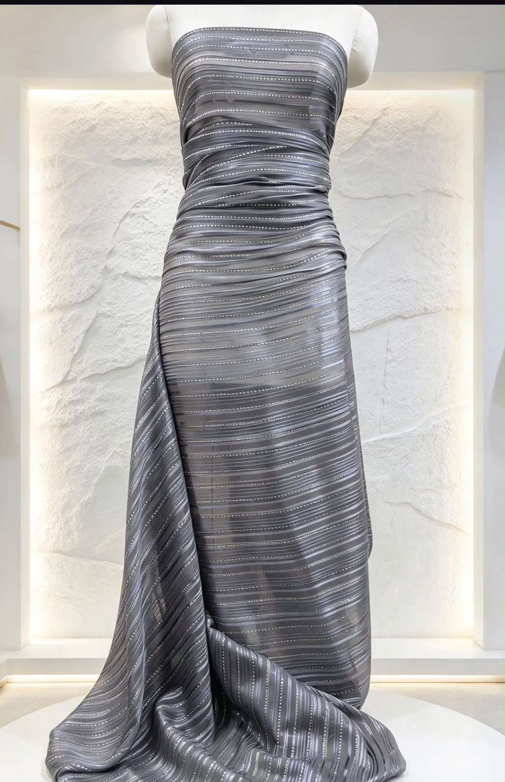 Embroidered fabric, Gray and silver organza fabric, Bridesmaid dress, Wedding dress, Fabric store, Indian fabric, Luxury fabric, Handmade - NFAF816