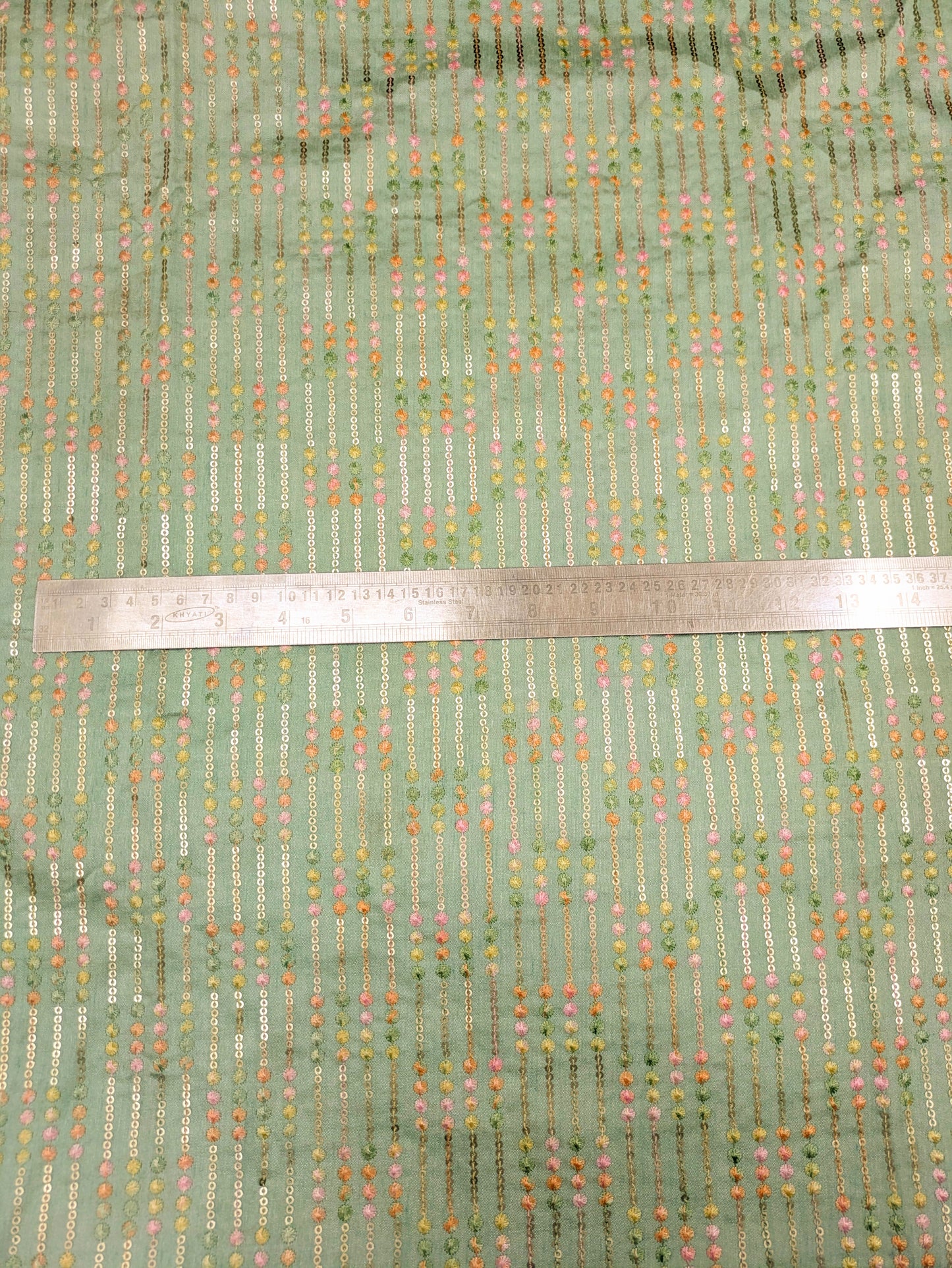Embroidered fabric, See green Wedding inspiration fabric, Fashion fabric, Luxury fabric, Bridesmaid dress, Thread embroidery, Luxury fabric - NFAF840