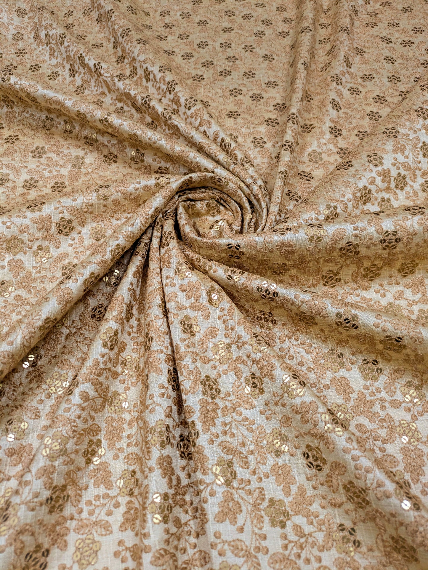 Beige Embroidered fabric, Wedding inspiration, Embroidery design, Thread embroidery, Gold fabric, Haute couture - NFAF845