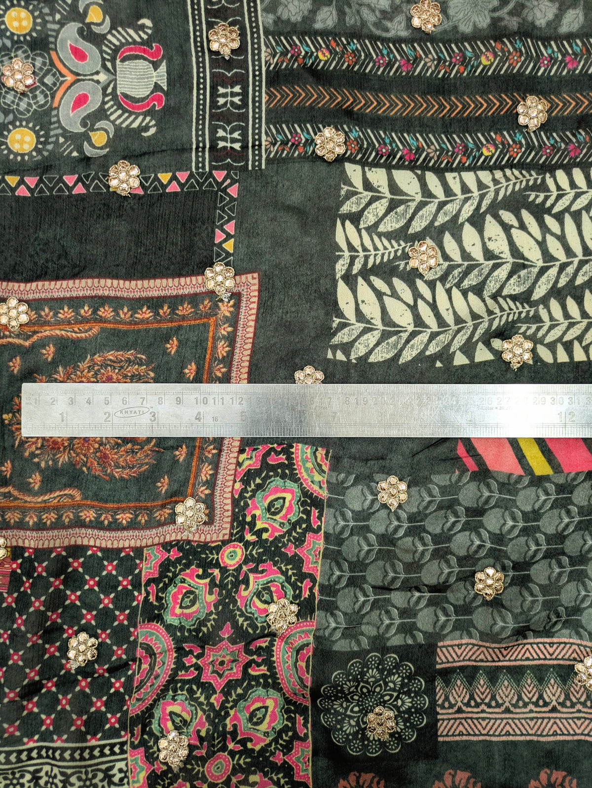 Black embroidered fabric, Wedding dress, Wedding inspiration, Embroidery art, Gold fabric, Luxury fabric, Fashion fabric - NFAF933
