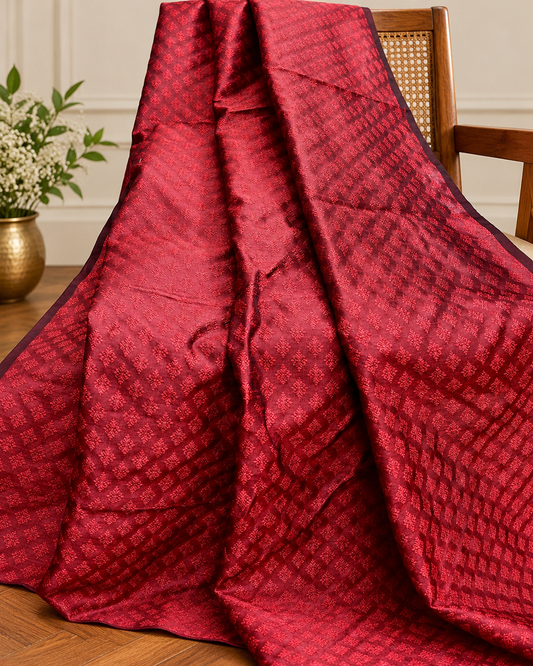 Brocade fabric Red Jacquard damask fabric Artisanal Texture Fashion Fabric Wedding bridal dress fabric Home decor fabric by the yard-NFAF130