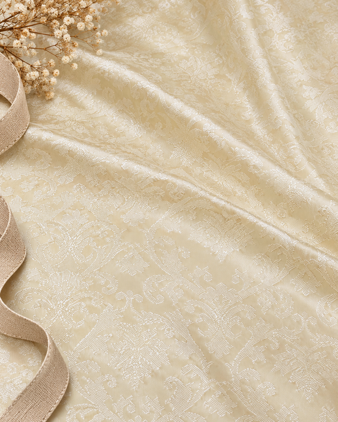Damask Brocade Fabric Ivory Jacquard brocade Wedding dress fabric Embossed Brocade fabric Bridal Dress Brocade Fabric by the yard - NFAF160