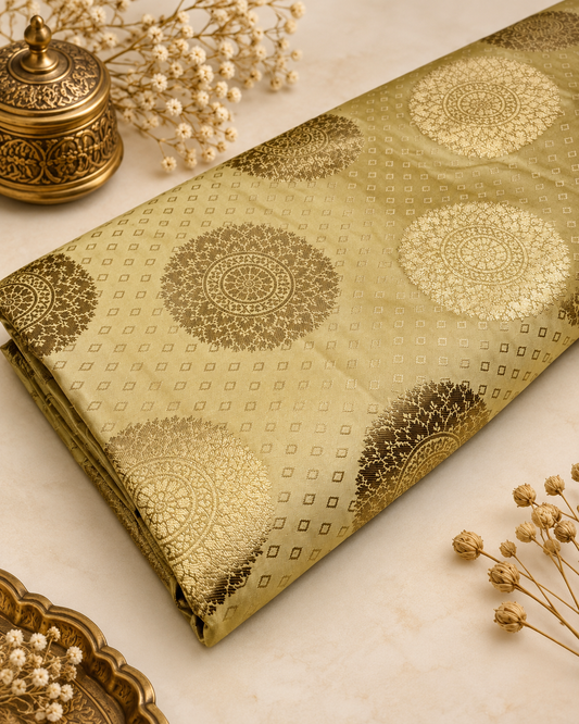 Brocade Fabric Jacquard Damask fabric Gold Floral brocade Wedding Bridal Dress Salwar Suit fabric Upholstery Home Decor Fabric by yard
