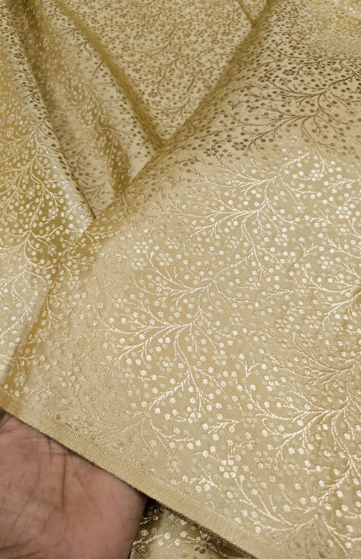 Indian Banarasi Brocade Fabric Gold wedding dress brocade Home furnishing fabric Jacquard fabric Gold Fabric by the yard/meter - NFAF55