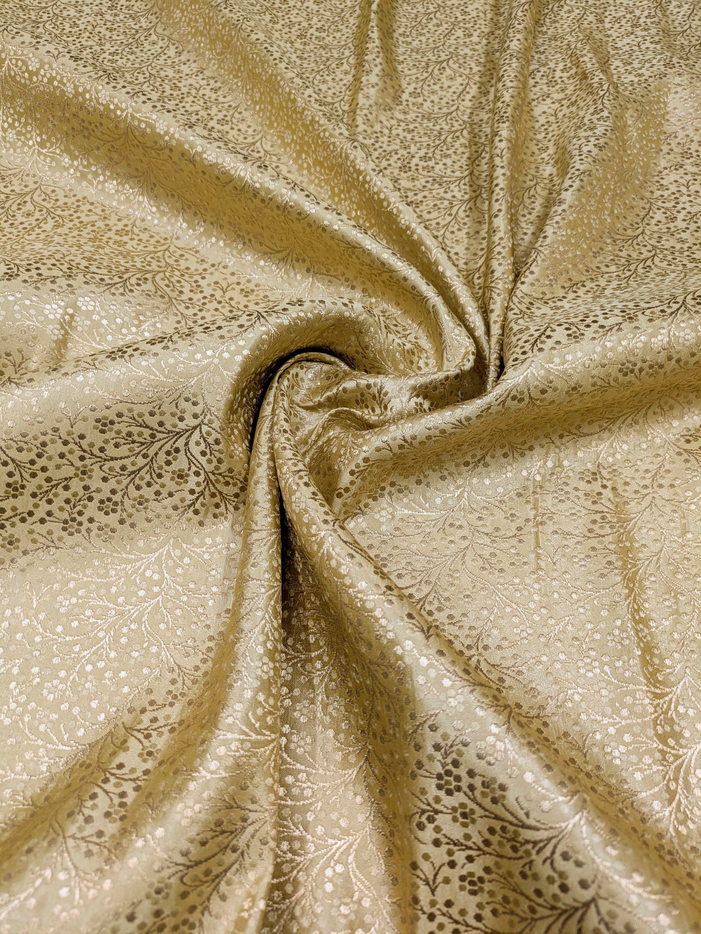 Indian Banarasi Brocade Fabric Gold wedding dress brocade Home furnishing fabric Jacquard fabric Gold Fabric by the yard/meter - NFAF55