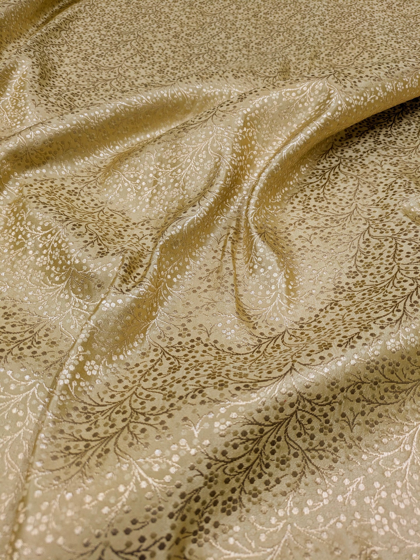 Indian Banarasi Brocade Fabric Gold wedding dress brocade Home furnishing fabric Jacquard fabric Gold Fabric by the yard/meter - NFAF55