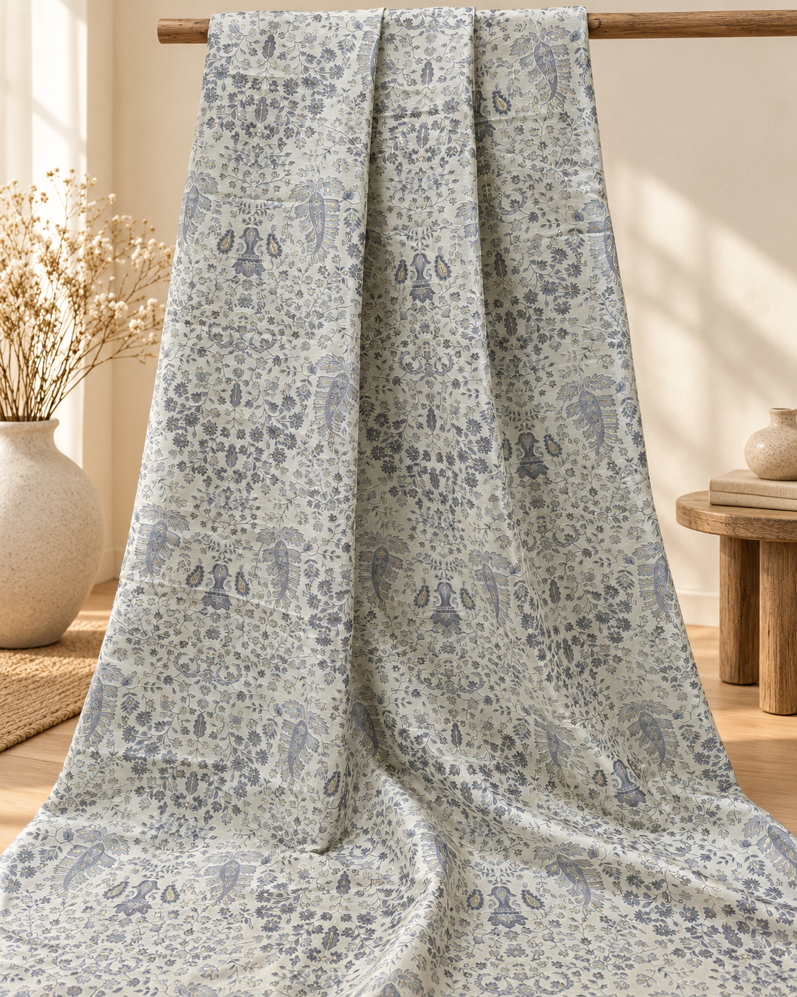 Gray off-White Embroidered fabric Silver Embroidery Printed Fabric Dupioni Silk Wedding Dress Fabric Gown Fabric by the yard - NFAF645