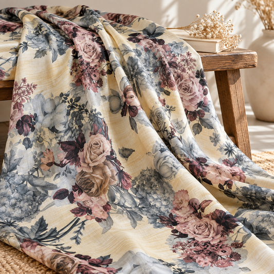 Printed Fabric Tussar rayon silk Fabric Wedding dress Silk Floral Lehenga fabric Printed fabric Summer Dress fabric Dupatta Fabric