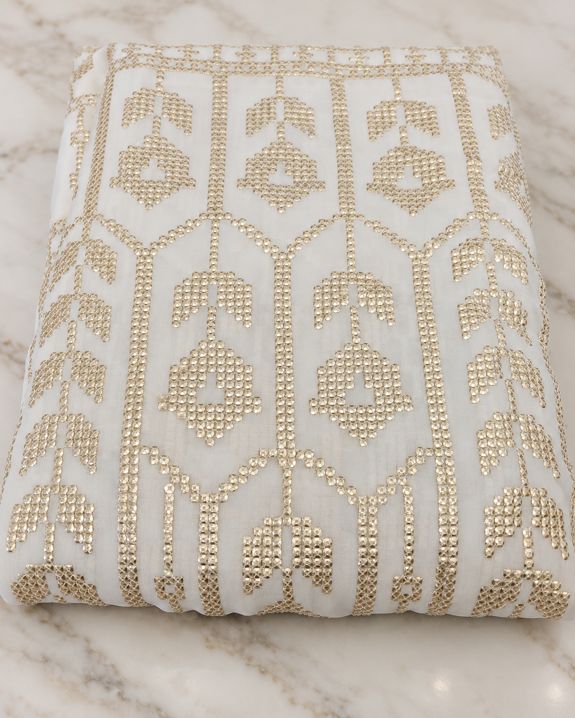 Off-White embroidered fabric, Wedding dress, Royal fabric, Luxury fabric, Fashion fabric, Fabric store, Embroidery art, Indian fabric - NFAF945
