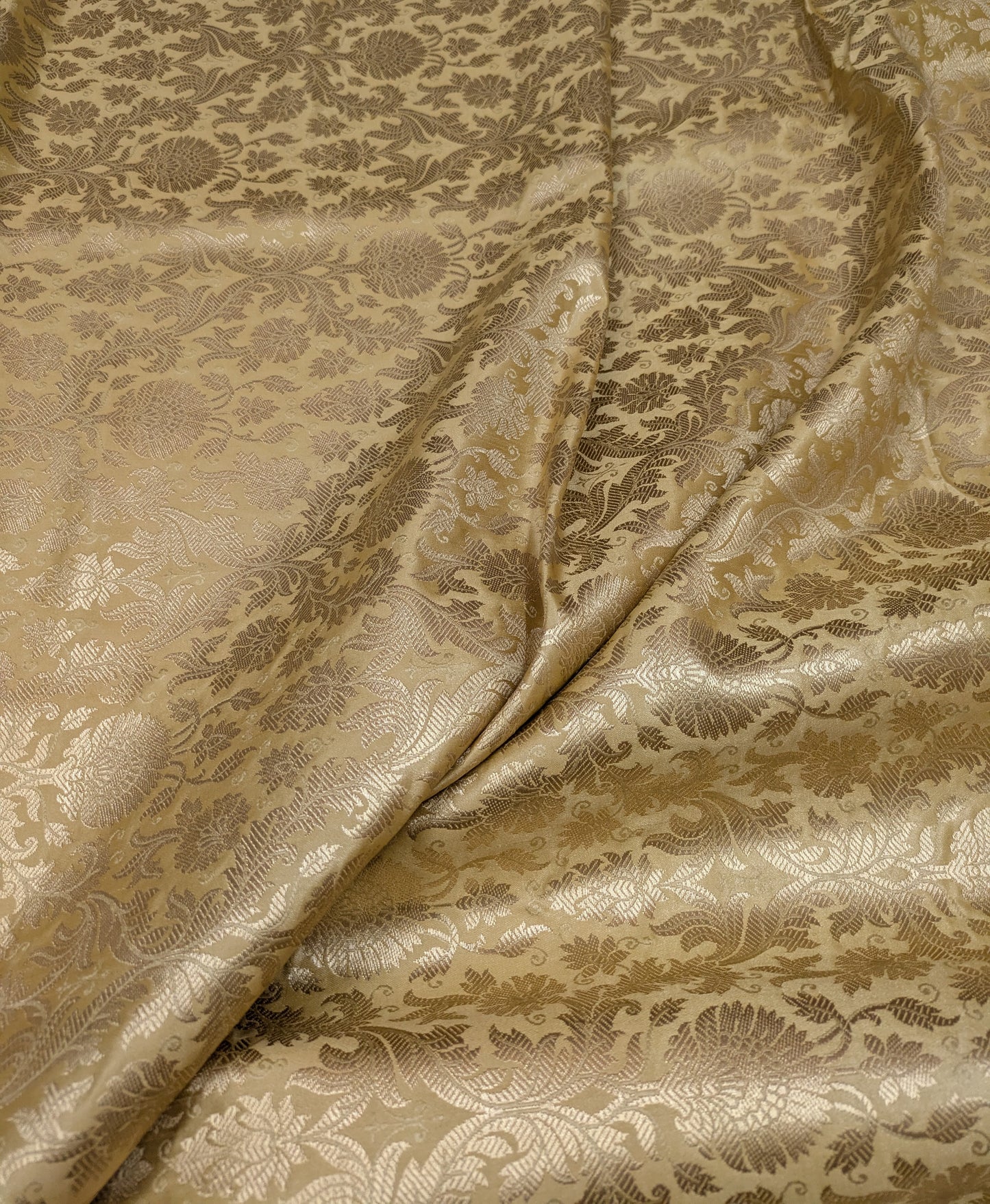 Brocade fabric Beige Gold Jacquard Damask Rayon Silk brocade Fabric Wedding Bridal High Grade Designer fabric by the yard Material NFAF95