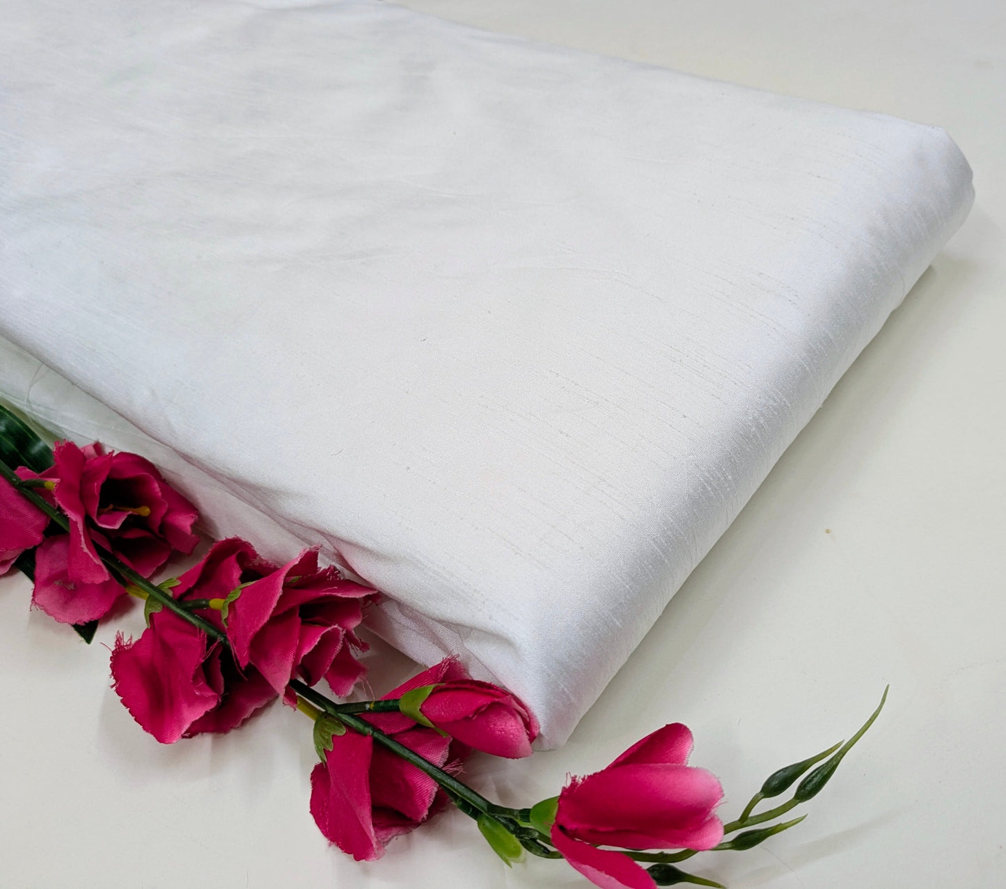 White shantung raw silk fabric, Handloom dupioni silk fabric, Wedding dress, Khadi silk fabric, Luxury fabric, royal fabric - RSAF01