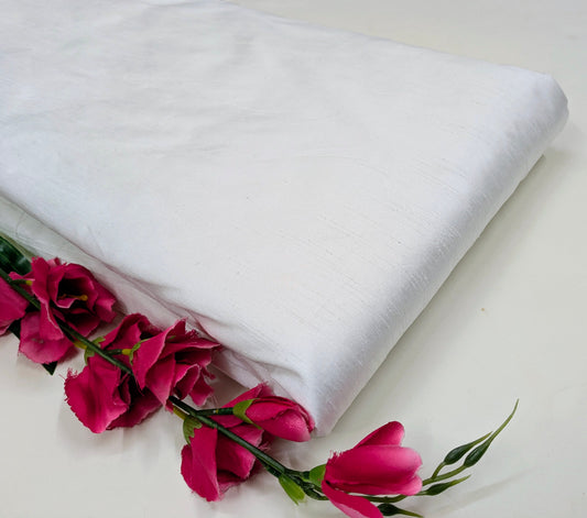 White shantung raw silk fabric, Handloom dupioni silk fabric, Wedding dress, Khadi silk fabric, Luxury fabric, royal fabric - RSAF01
