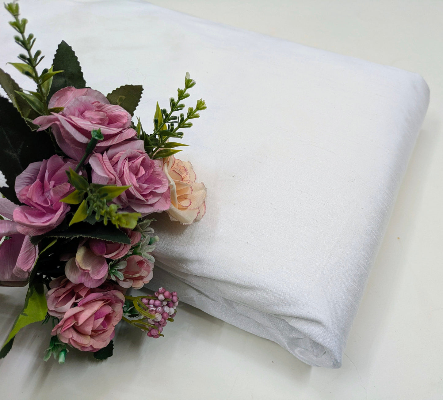 White shantung raw silk fabric, Handloom dupioni silk fabric, Wedding dress, Khadi silk fabric, Luxury fabric, royal fabric - RSAF01