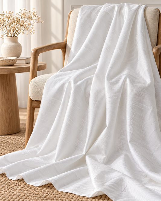 White shantung raw silk fabric, Handloom dupioni silk fabric, Wedding dress, Khadi silk fabric, Luxury fabric, royal fabric - RSAF01