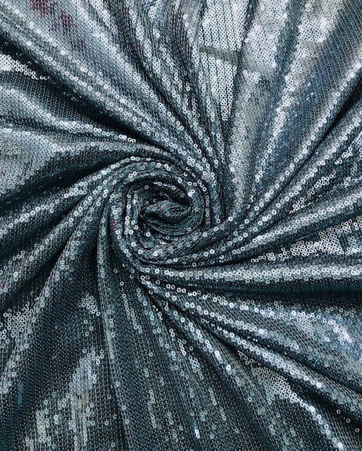 Gray Sequin Georgette Fabric,  Sequin Embroidery Fabric, Multiple yardage will come in the Continuous length SQAF14