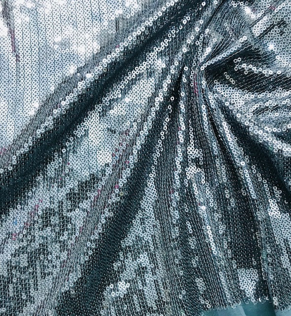 Gray Sequin Georgette Fabric,  Sequin Embroidery Fabric, Multiple yardage will come in the Continuous length SQAF14