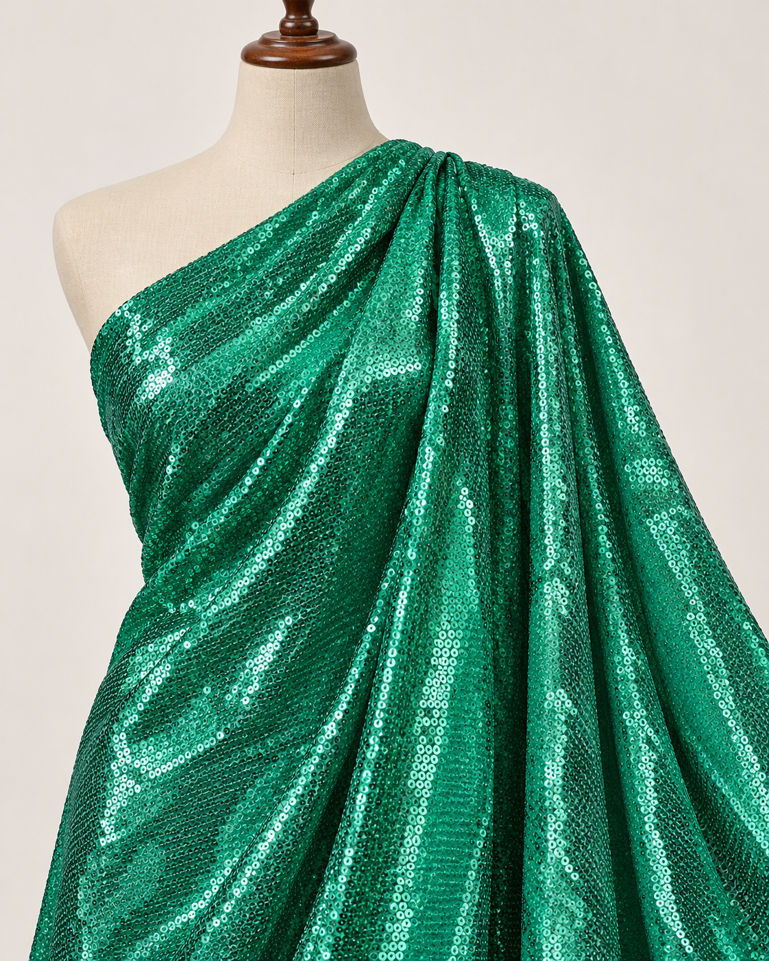 Sea green embroidered fabric, Sequin Georgette Fabric, Evening dress, Bridesmaid dress, Wedding inspiration, Fabric store, Handmade - SQAF05