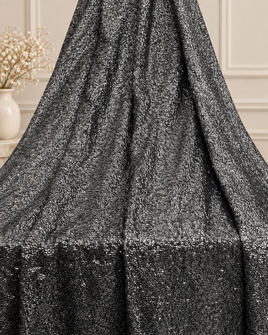 Embroidered fabric Gray Georgette Sequin fabric Wedding Indian Lehenga Fabric Dupatta Dress fabric Embroidery fabric by the yard meter