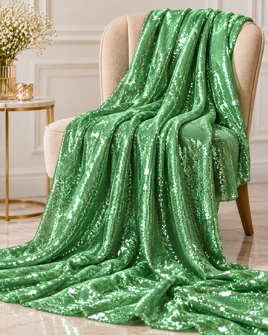 Sage Green embroidered fabric, Sequin Georgette Fabric, Evening dress, Bridesmaid dress, Wedding inspiration, Fabric store, Handmade - SQAF823
