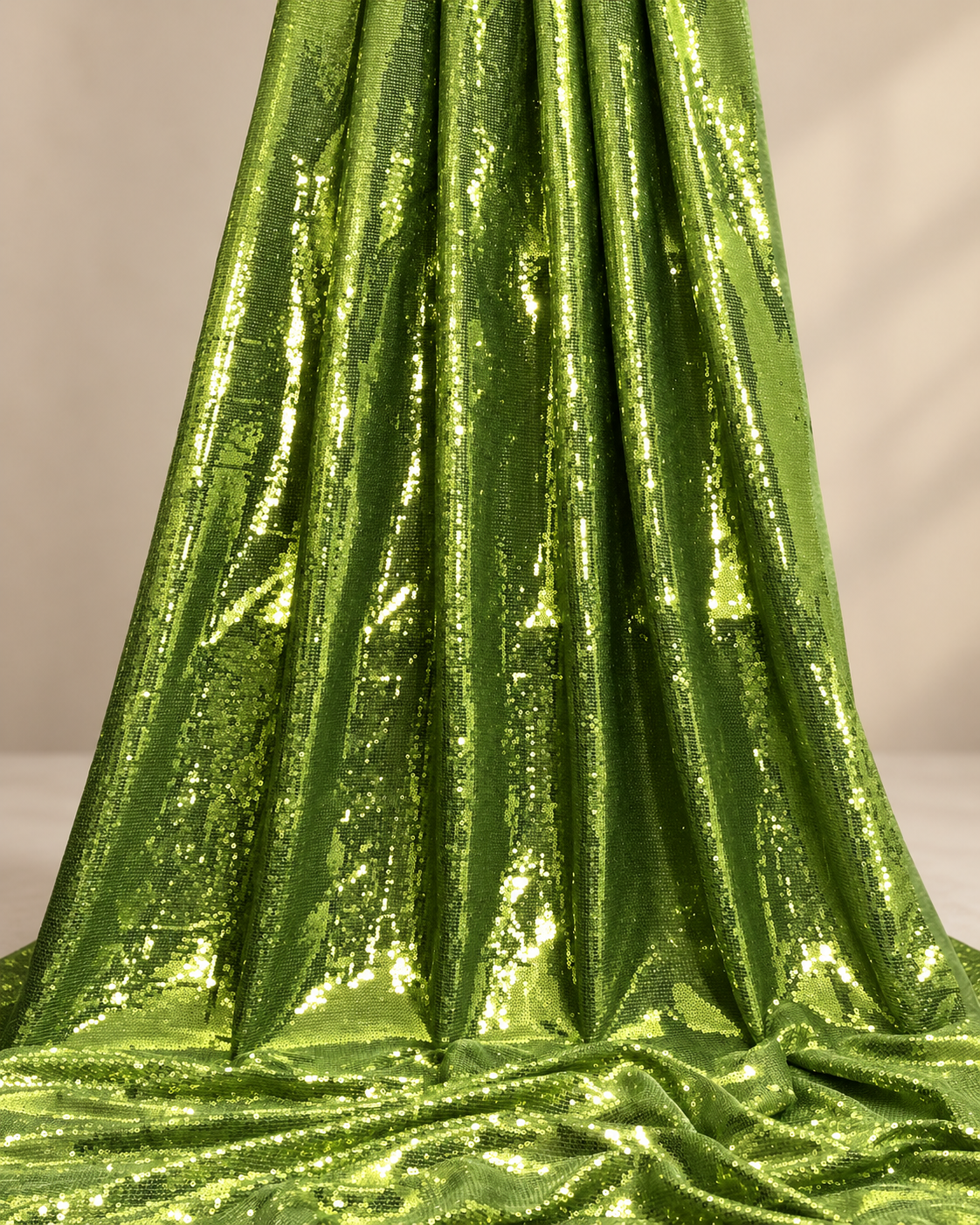 Green embroidered fabric, Sequin Georgette Fabric, Evening dress, Bridesmaid dress, Wedding inspiration, Fabric store, Handmade - SQAF853