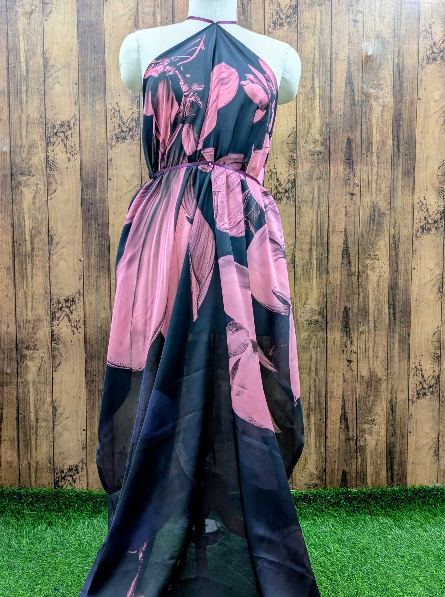 Saree Fabric Sarong Fabric Crepe Draping beach Party fabric Printed Sarong, Soft cotton Dupatta Print scarves Pink Black Silk Crepe Fabric