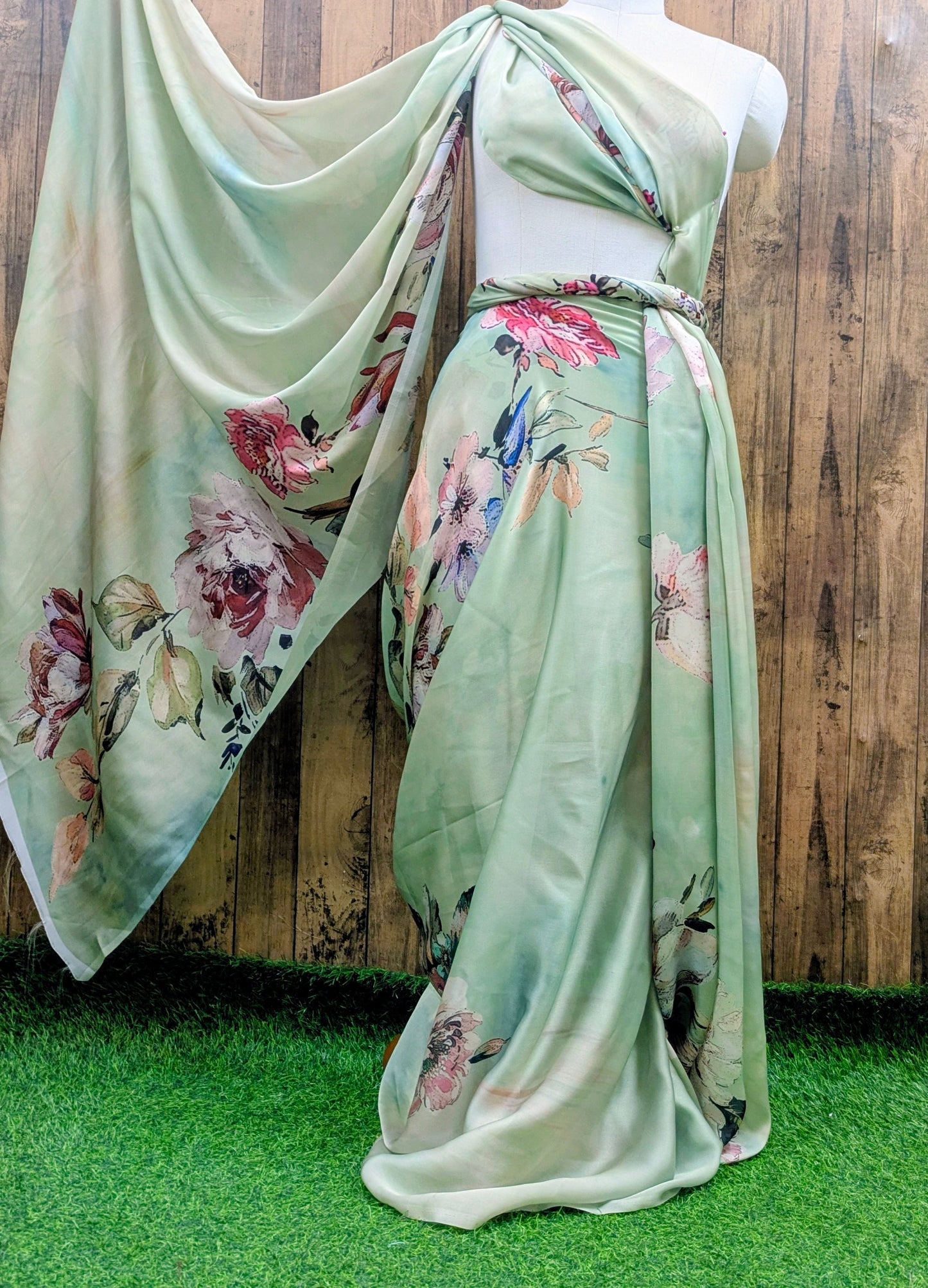 Saree Fabric Sarong Fabric Crepe Draping beach Party fabric Printed Sarong, Soft cotton Dupatta Print scarves Silk Crepe Fabric