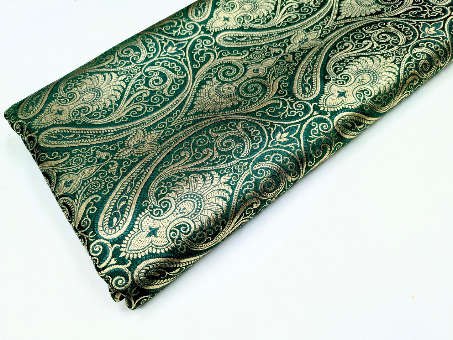 Brocade Fabric Green Gold Jacquard High Quality fabric by the yard Fabric for wedding dress Brocart Tissu Upholstery fabric - NFAF182