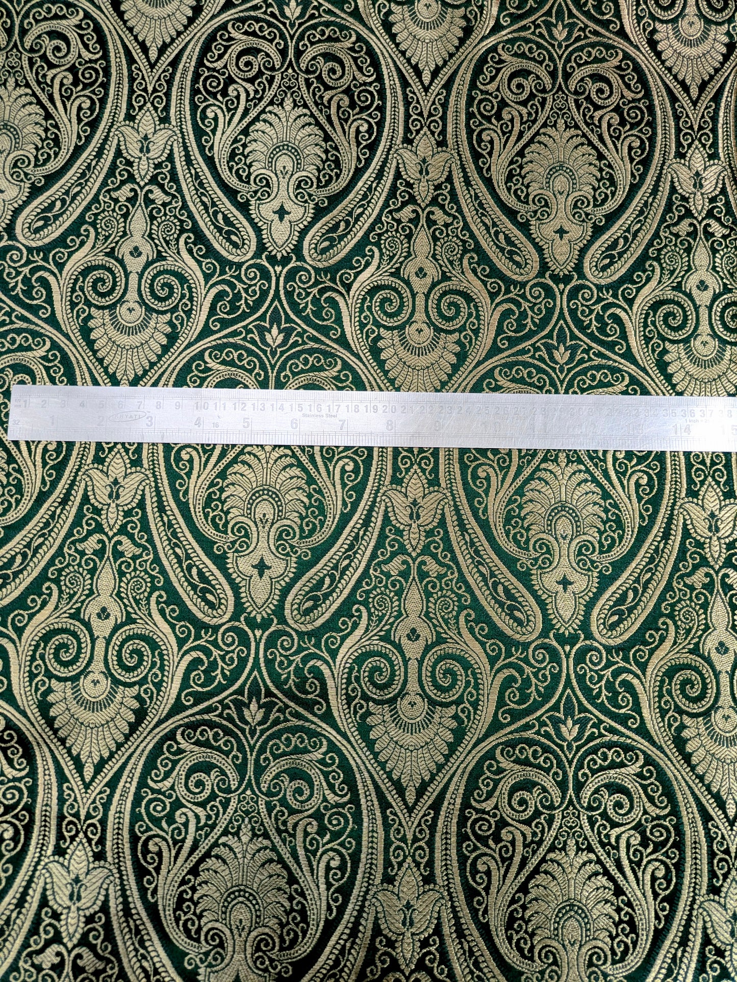 Brocade Fabric Green Gold Jacquard High Quality fabric by the yard Fabric for wedding dress Brocart Tissu Upholstery fabric - NFAF182