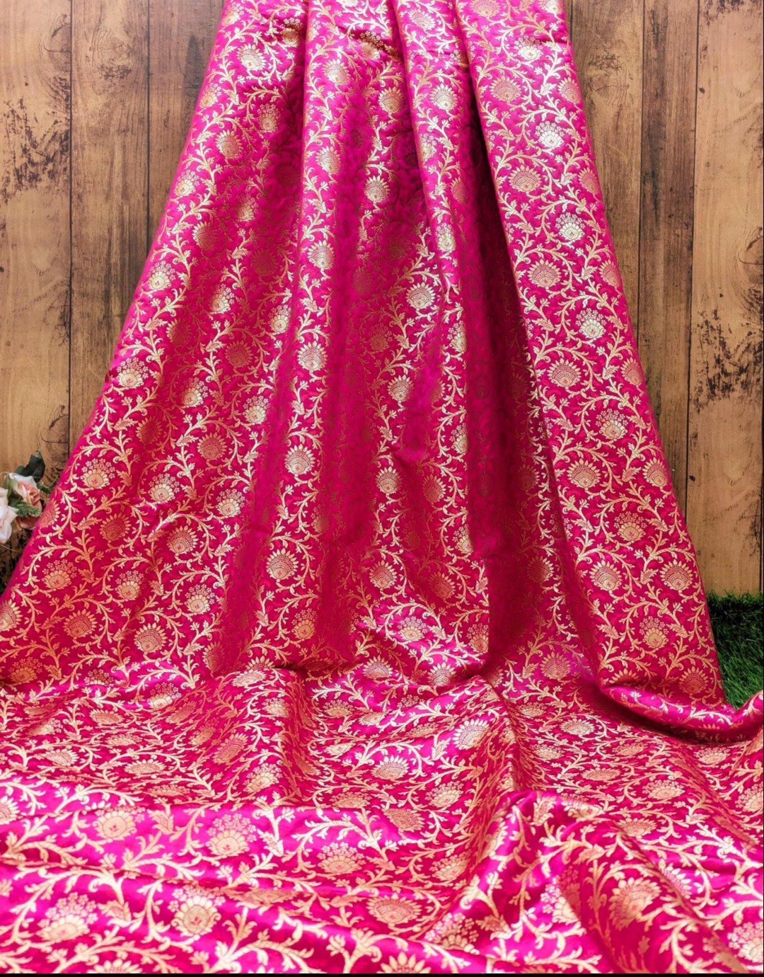 Brocade fabric Pink Gold Jacquard Damask Rayon Silk brocade Fabric Wedding Bridal High Grade Designer fabric by the yard Material NFAF85