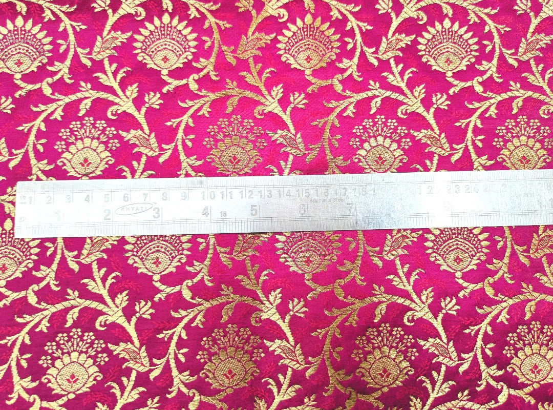 Brocade fabric Pink Gold Jacquard Damask Rayon Silk brocade Fabric Wedding Bridal High Grade Designer fabric by the yard Material NFAF85