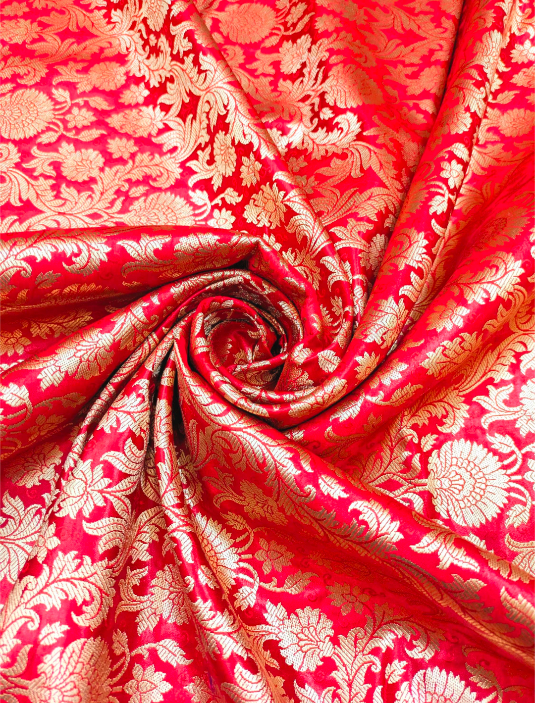 Brocade fabric Red Gold silk Brocade Jacquard Damask Wedding Bridal Indian Dress Banarasi Saree Drapery Brokat tissu fabric by the yard NFAF80
