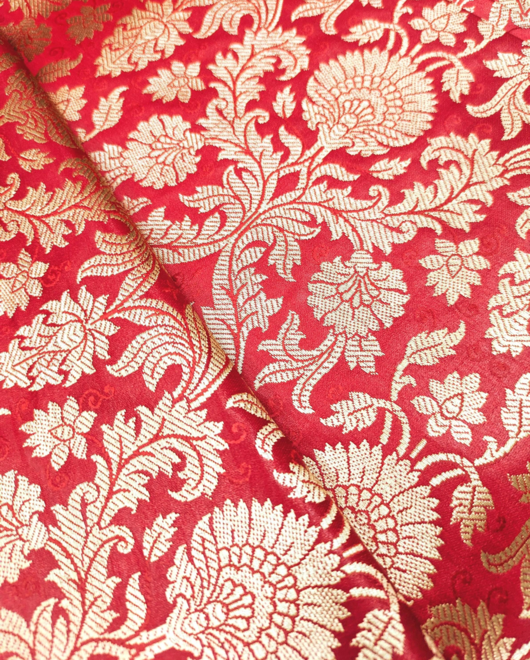 Brocade fabric Red Gold silk Brocade Jacquard Damask Wedding Bridal Indian Dress Banarasi Saree Drapery Brokat tissu fabric by the yard NFAF80
