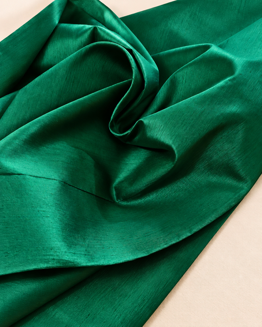 Forest Green Taffeta Fabric, Dress, Costume Apparel Fabric,  Indian Poly Silk Fabric, Fabric By Yard/ Meter, Prom dress Fabric TSF49