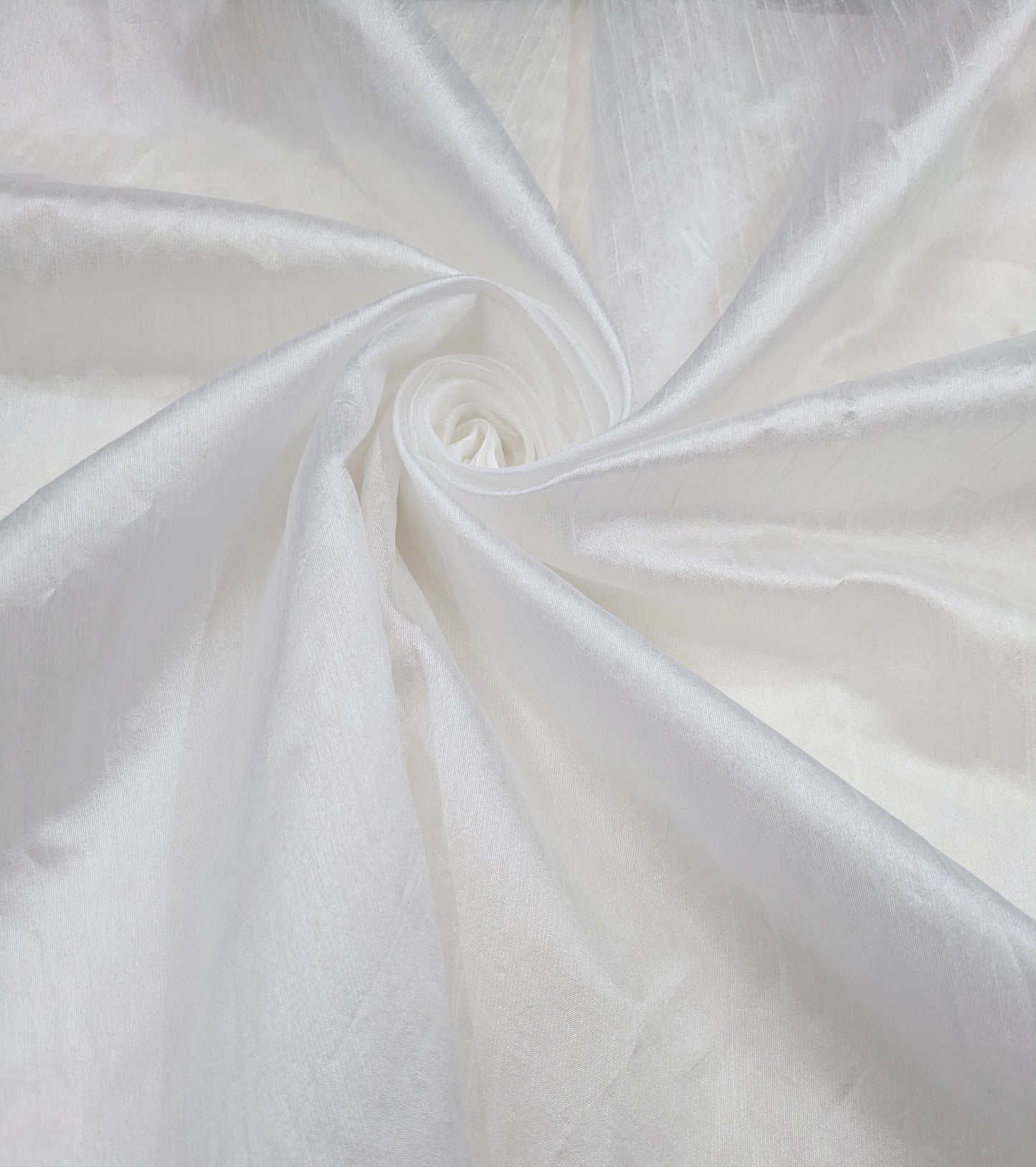 White Poly Raw Silk Faux Dupion 100% Polyester Upholstery Fabric Bridal Craft Dress Quilting Material TSF01