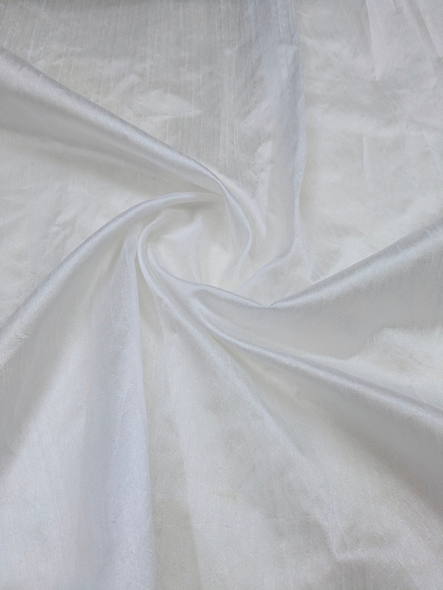 White Poly Raw Silk Faux Dupion 100% Polyester Upholstery Fabric Bridal Craft Dress Quilting Material TSF01