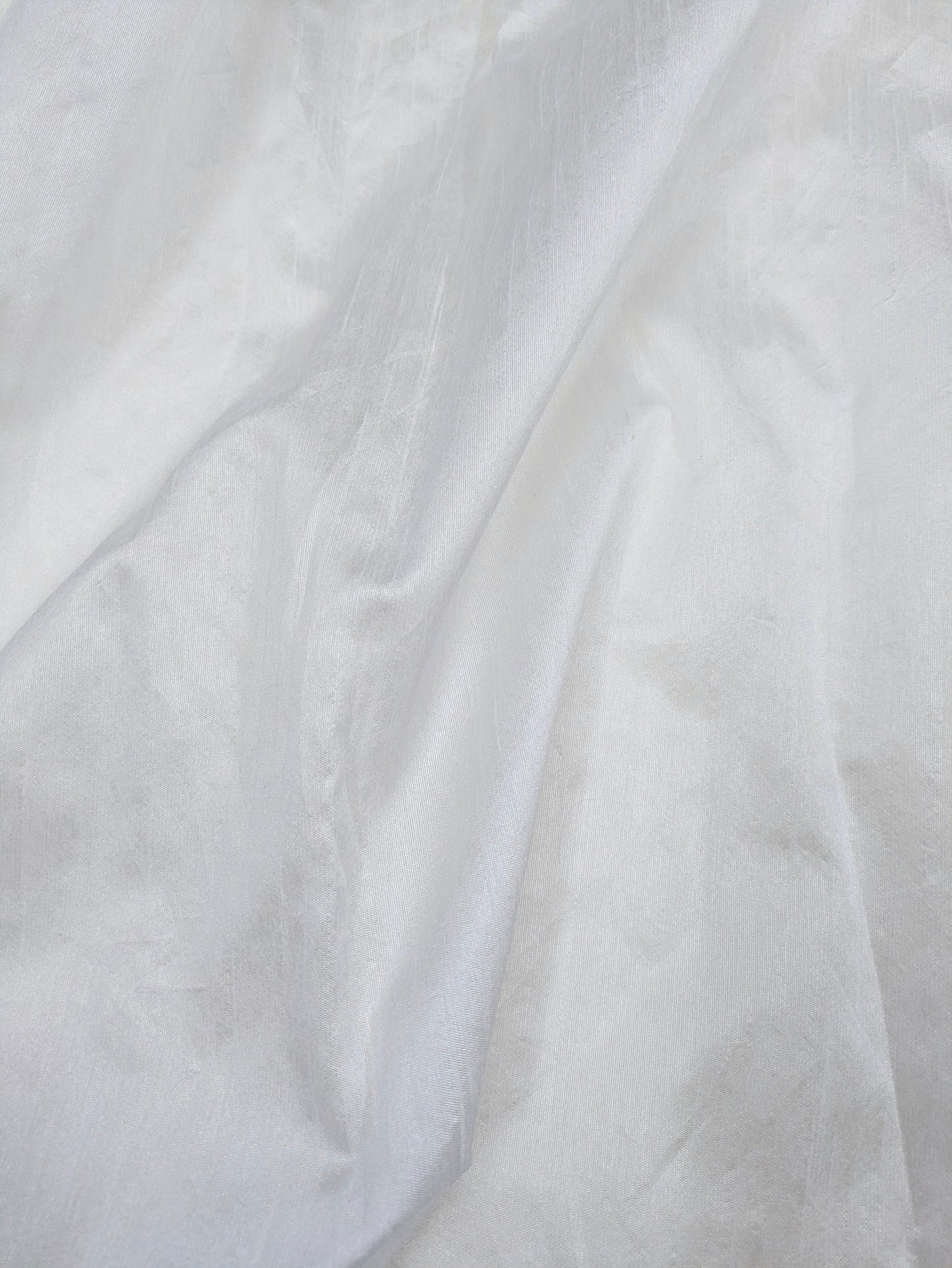 White Poly Raw Silk Faux Dupion 100% Polyester Upholstery Fabric Bridal Craft Dress Quilting Material TSF01