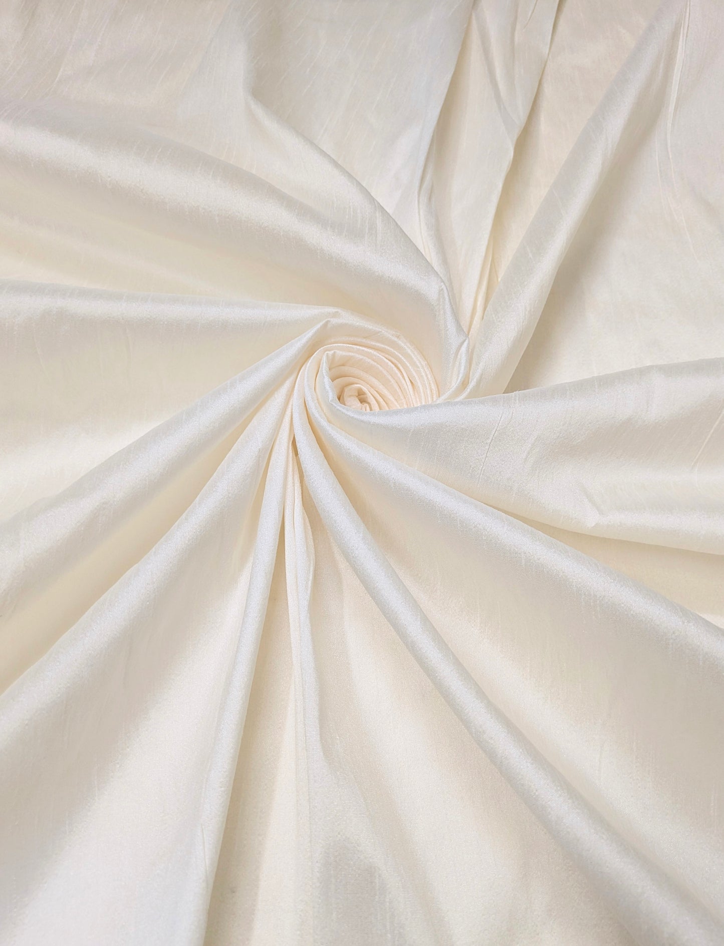 Off White Poly Raw Silk Faux Dupion 100% Polyester Upholstery Fabric Bridal Craft Dress Quilting Material TSF03