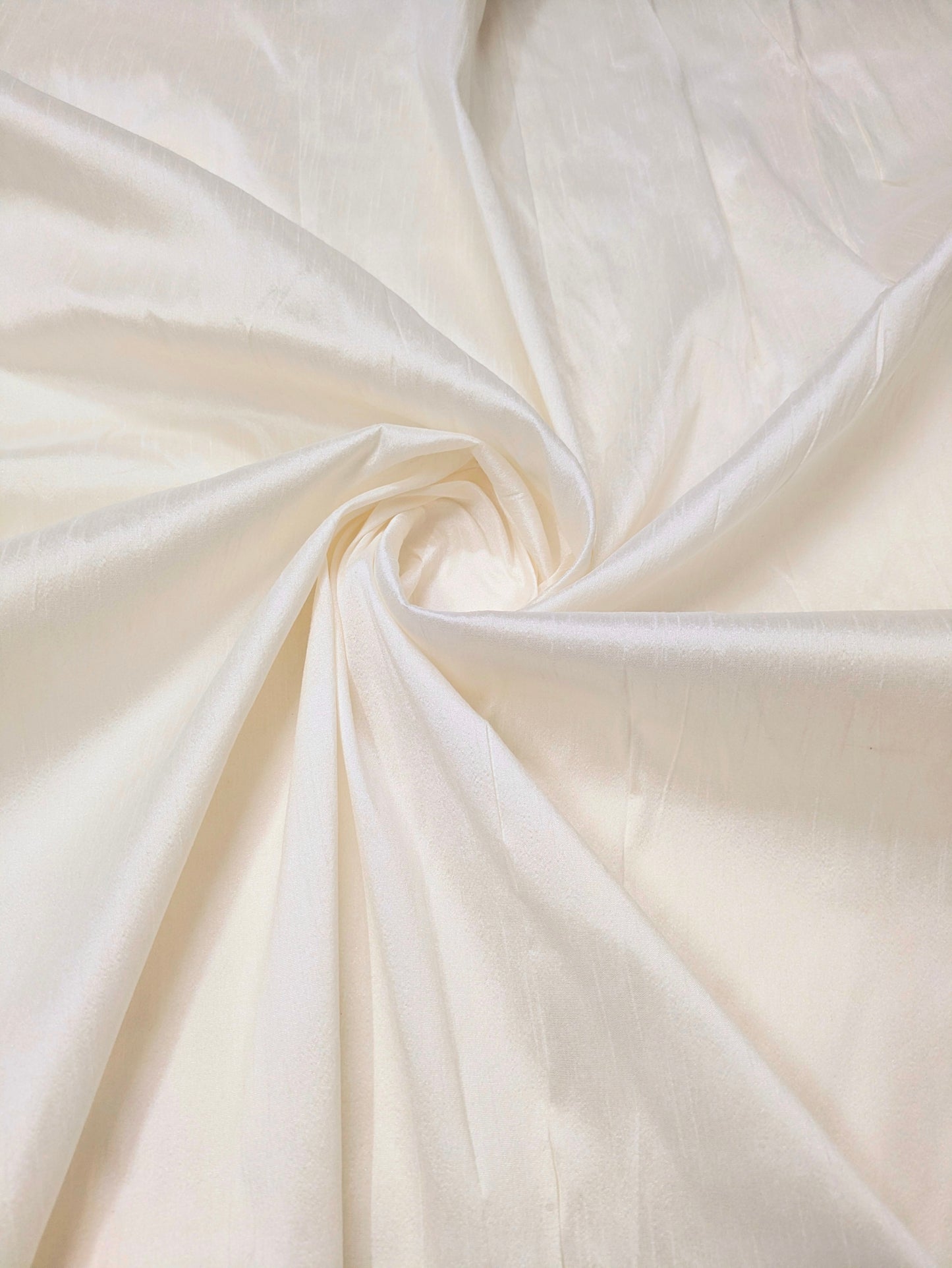 Off White Poly Raw Silk Faux Dupion 100% Polyester Upholstery Fabric Bridal Craft Dress Quilting Material TSF03