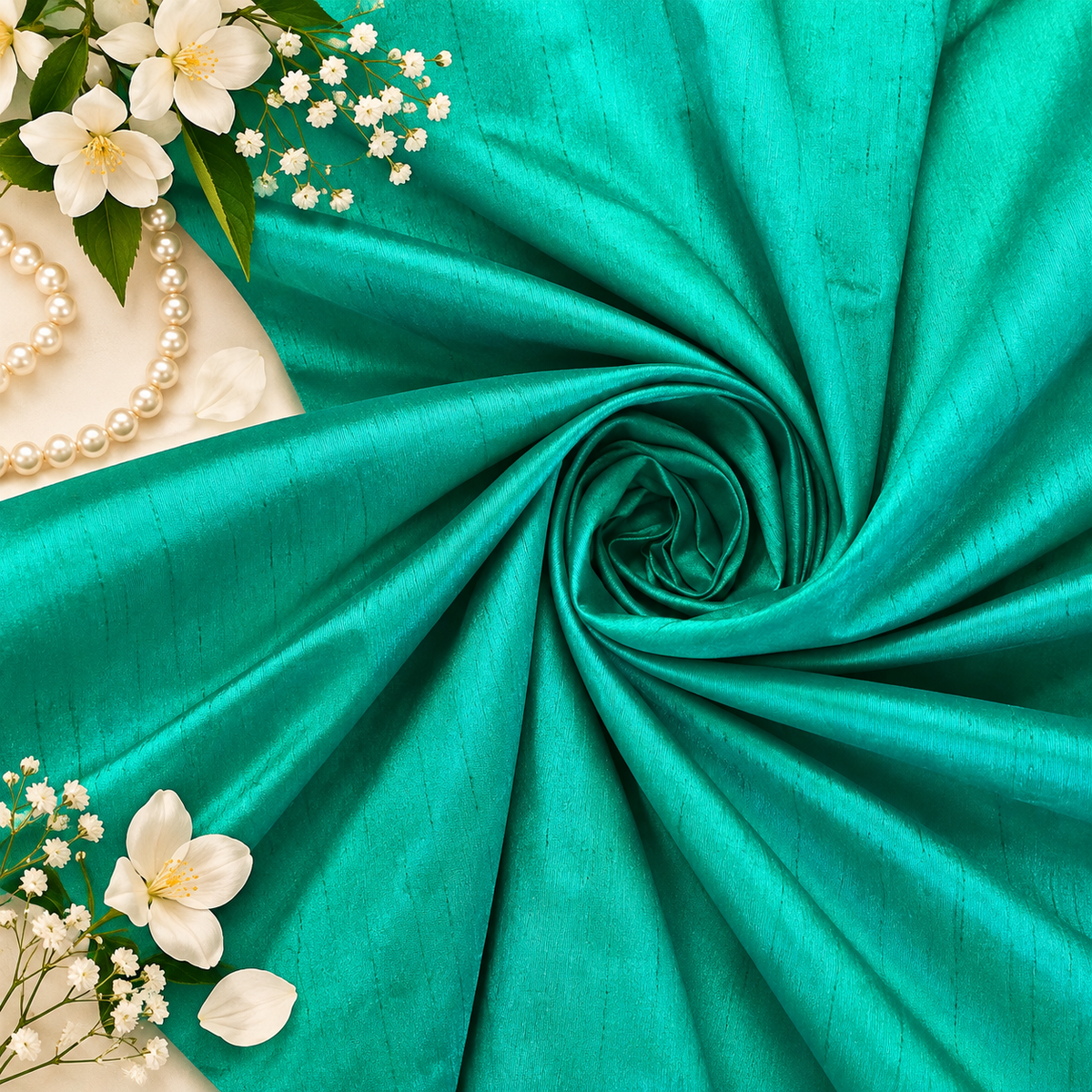 Green Poly Raw Silk Faux Dupion 100% Polyester Upholstery Fabric Bridal Craft Dress Quilting Material TSF39