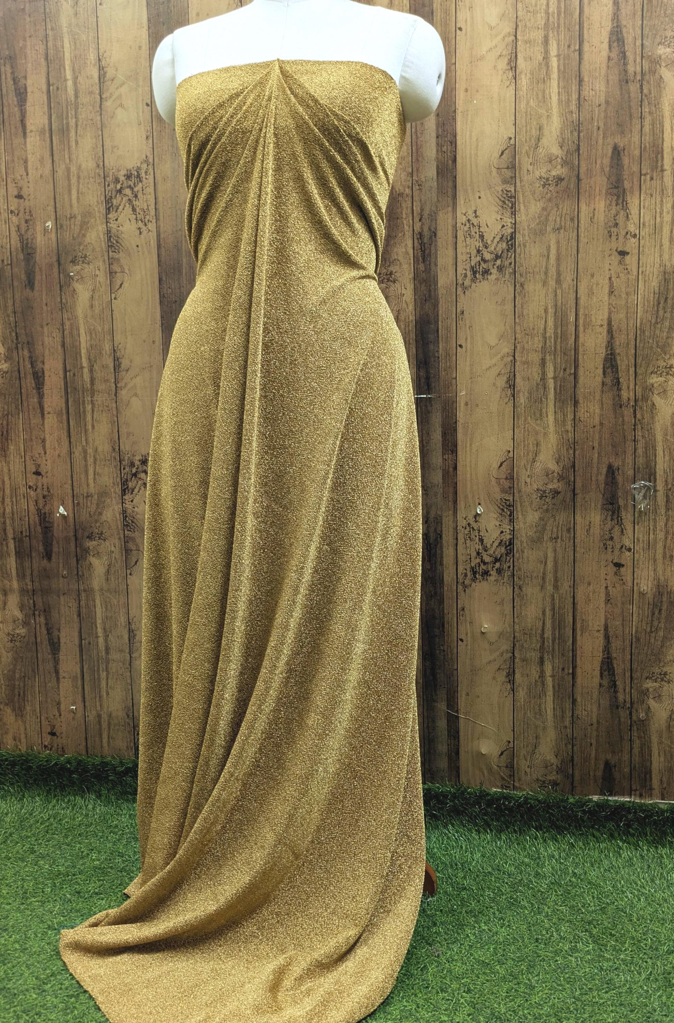 Lurex Glitter Fabric/Shimmer Stretch Fabric in Gold color, Sparkle Fabric, Wedding dress, Luxury fabric, Fashion fabric - VLTF1079