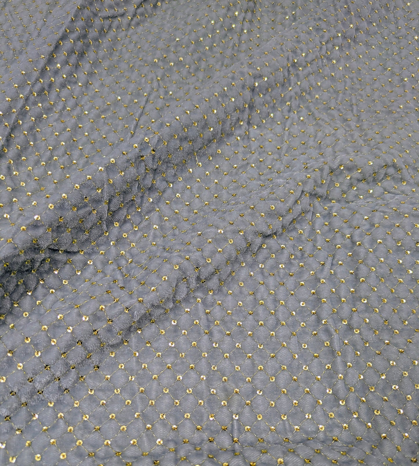 Gray & Gold embroidered velvet fabric, Stretch fabric, Haute couture, Embroidery design, Luxury fabric, Bridesmaid dress - VLTF23