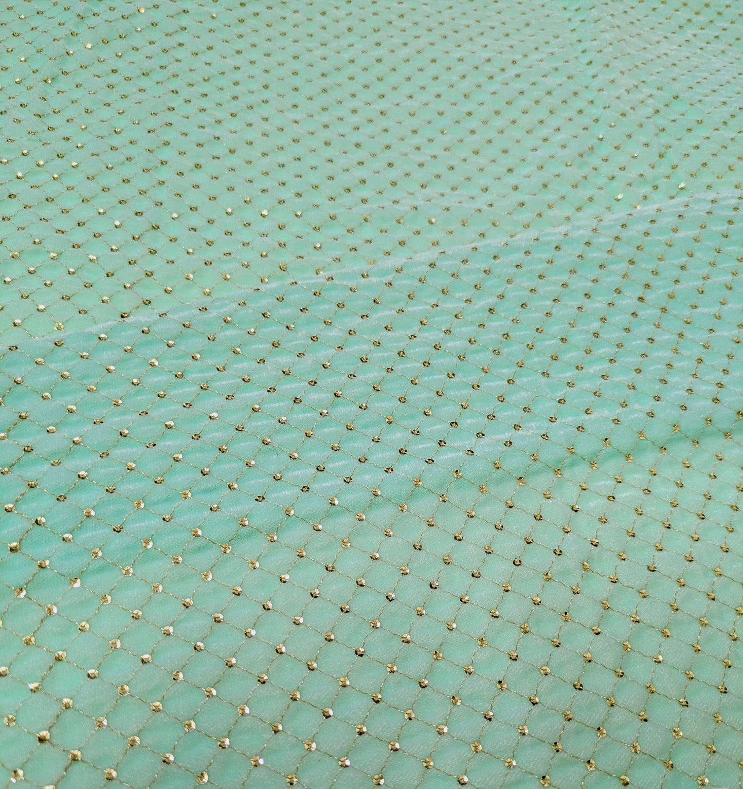Mint green embroidered velvet fabric, Stretch fabric, Haute couture, Embroidery design, Luxury fabric, Bridesmaid dress - VLTF906
