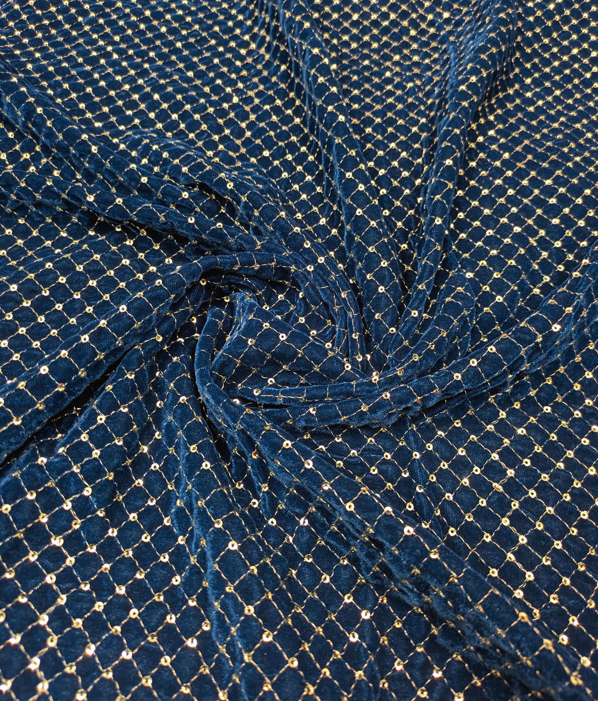Embroidered velvet fabric Navy blue stretchable fabric Gold Embroidery Brocade Luxury fabric Bridal dress party wear fabric by the yard