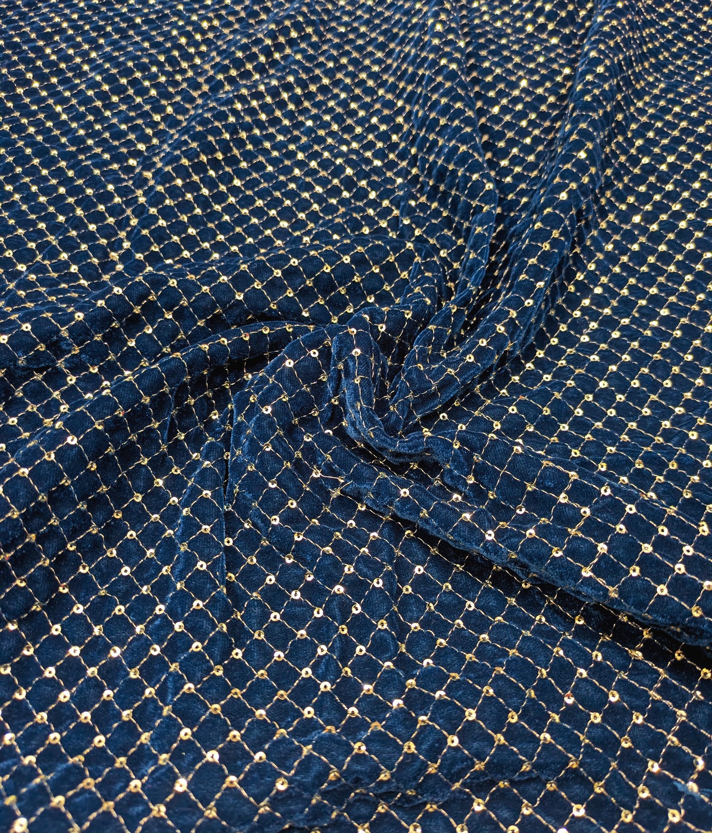 Embroidered velvet fabric Navy blue stretchable fabric Gold Embroidery Brocade Luxury fabric Bridal dress party wear fabric by the yard